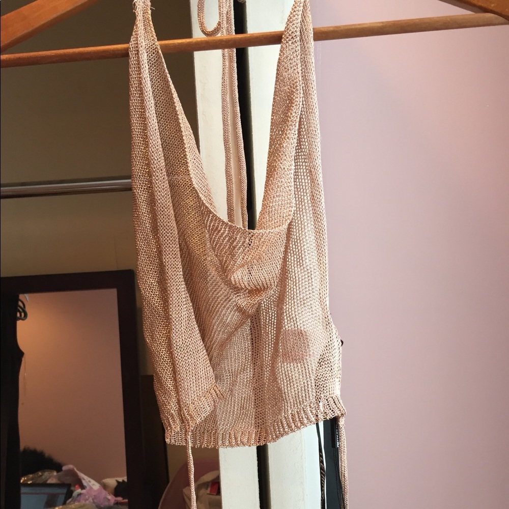 Pretty little thing rose gold metallic crop top